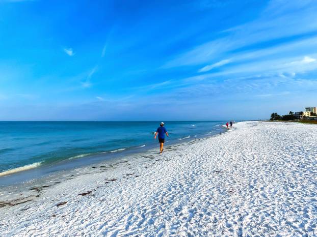Beach walking on Siesta key beach