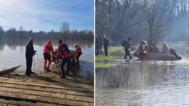 FOTO Policija iz nabujale Save spasila 20 migranata: Ostali zatočeni, nisu mogli do njih