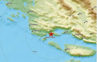 Trogirsko područje noćas je pogodio potres od 2,3 Richtera