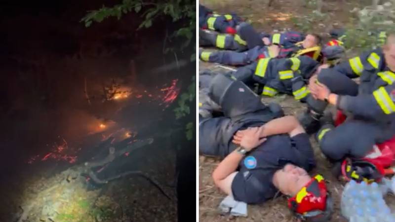 VIDEO Ovo su vatrogasci nakon noćne borbe s buktinjom kraj Rijeke. Izgorjelo 9,5 hektara