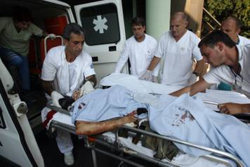 <news 24>.....VUKOVAR...09.07.2007..ranjeni....bolnica.pao helikopter...vojarna vukovar......snimio krunoslav petric