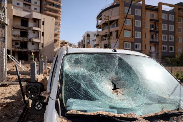 Aftermath of a strike, in Tyre