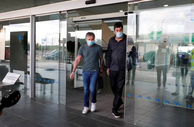 Jorge Messi, father and agent of soccer player Lionel Messi, arrives at airport in Barcelona