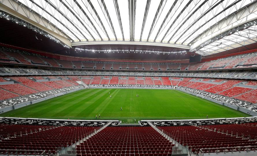 FILE PHOTO: A general view shows the Al Bayt stadium, built for the upcoming 2022 FIFA World Cup soccer championship, during a stadium tour in Al Khor