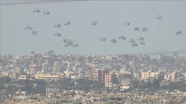 Aid airdropped over Gaza