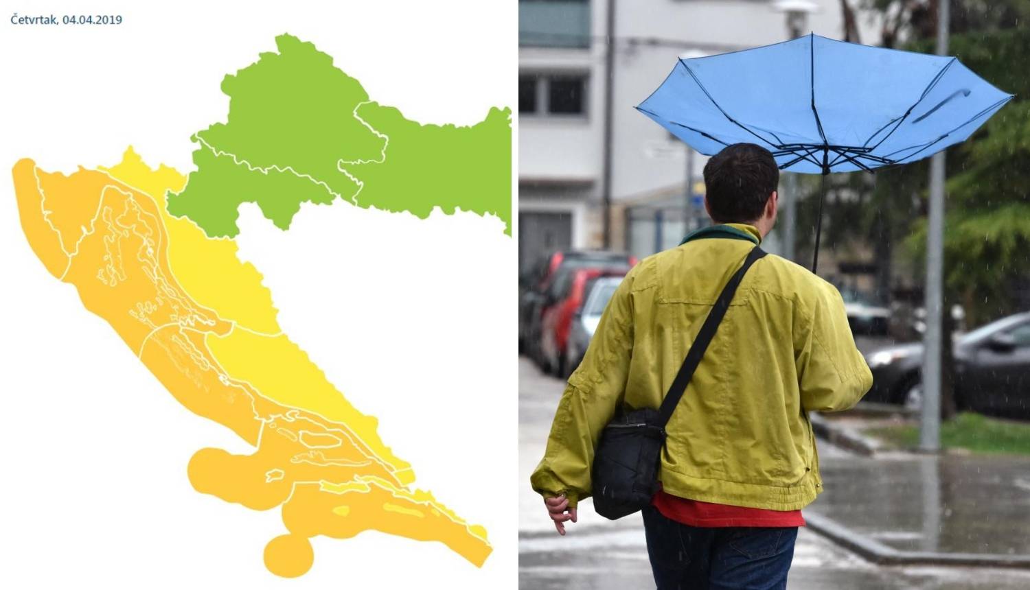 Meteoalarm izdao upozorenja za veći dio Hrvatske zbog kiše