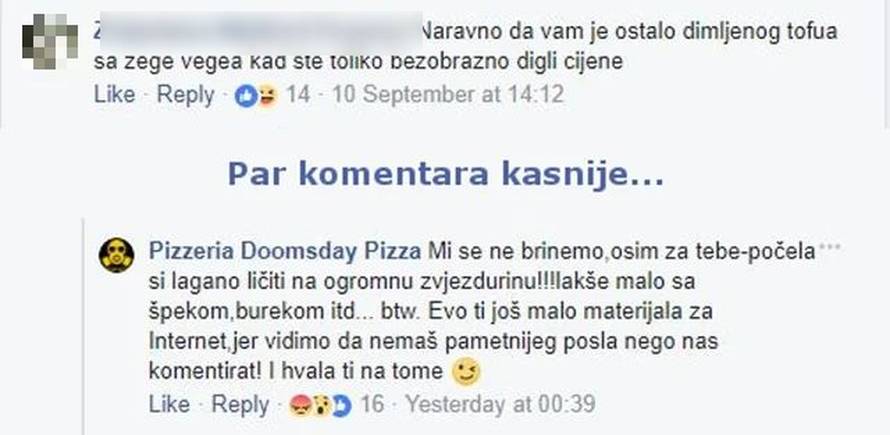 Netko je zapalio pizzeriju Doomsday. Evo kako su ranije vrijeđali goste u komentarima