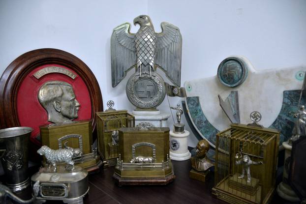 Nazi artifacts seized in the house of an art collector are displayed in Buenos Aires