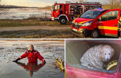 Vatrogasac iz zaleđenog jezera spasio psa: 'Puzao sam po ledu do njega, pa sam i ja propao'