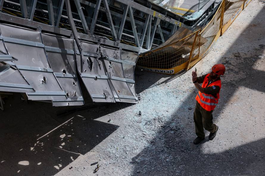Aftermath of an Iranian missile strike, in Yehud