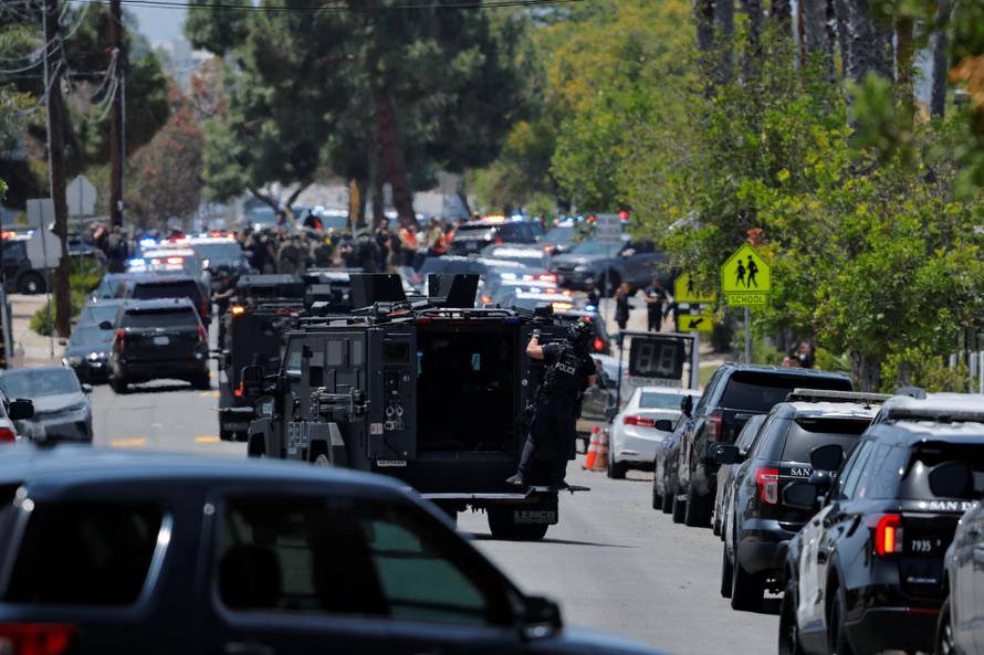 Scene of a reported active shooter situation at the Islamic Center in San Diego