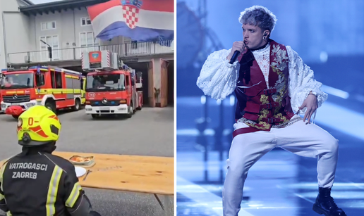 VIDEO Koja podrška! Vatrogasci iz Zagreba uz lazanje bodre Baby Lasagnu na Eurosongu...