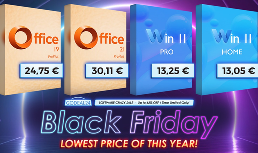 Doživotni MS Office 2021 za 30 € i Windows 11 za 13 € na ranoj Black Friday rasprodaji!