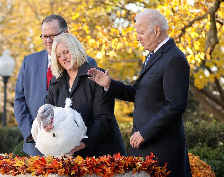 U.S. President Joe Biden hosts the 74th National Thanksgiving Turkey Presentation at the White House in Washington