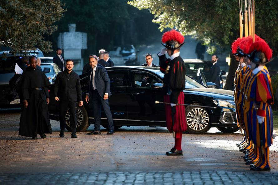 Pope Leo meets Ukraine's President Zelenskiy in Italy