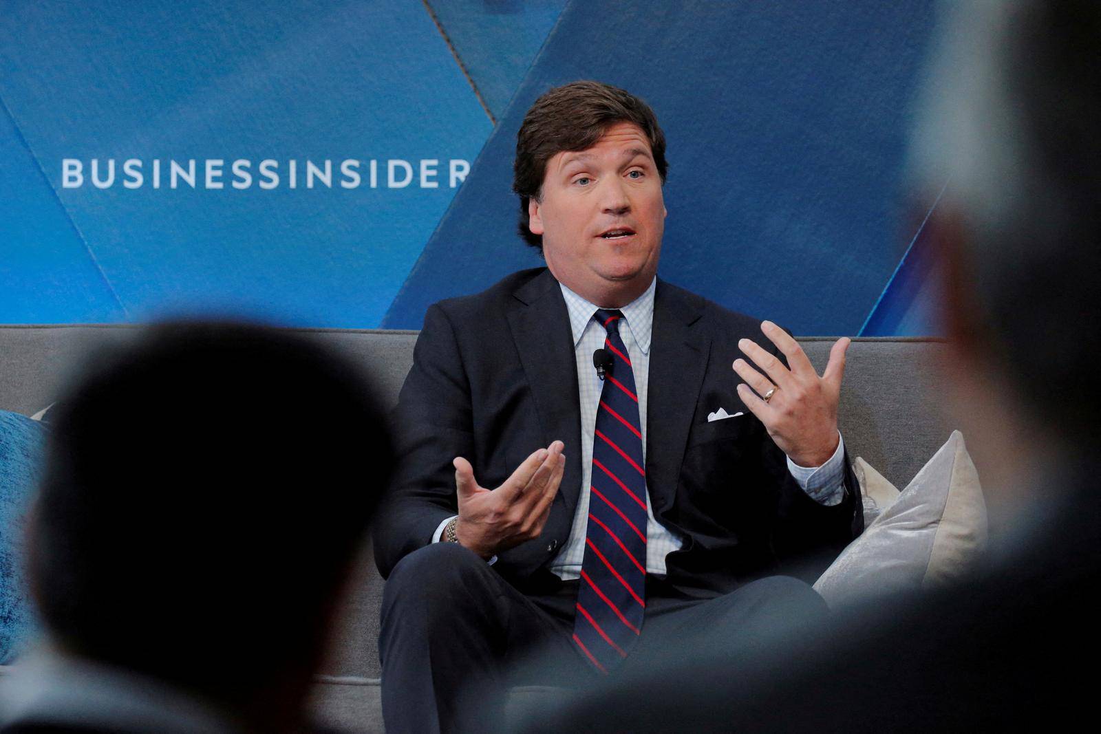 FILE PHOTO: Fox personality Tucker Carlson speaks at the 2017 Business Insider Ignition: Future of Media conference in New York