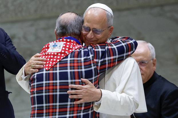 Pope Leo XIV holds an audience for the Jubilee of the Roma, Sinti and Travelling Peoples in Paul VI Hall at the Vatican