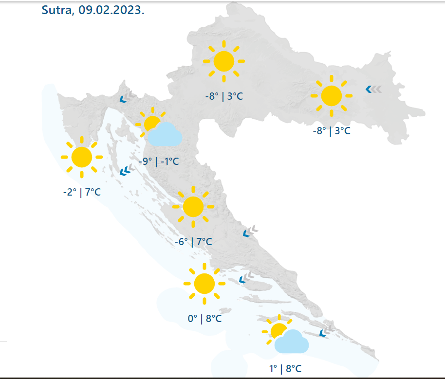 Meteoalarm u cijeloj državi: Čuvajte se minusa i udara bure