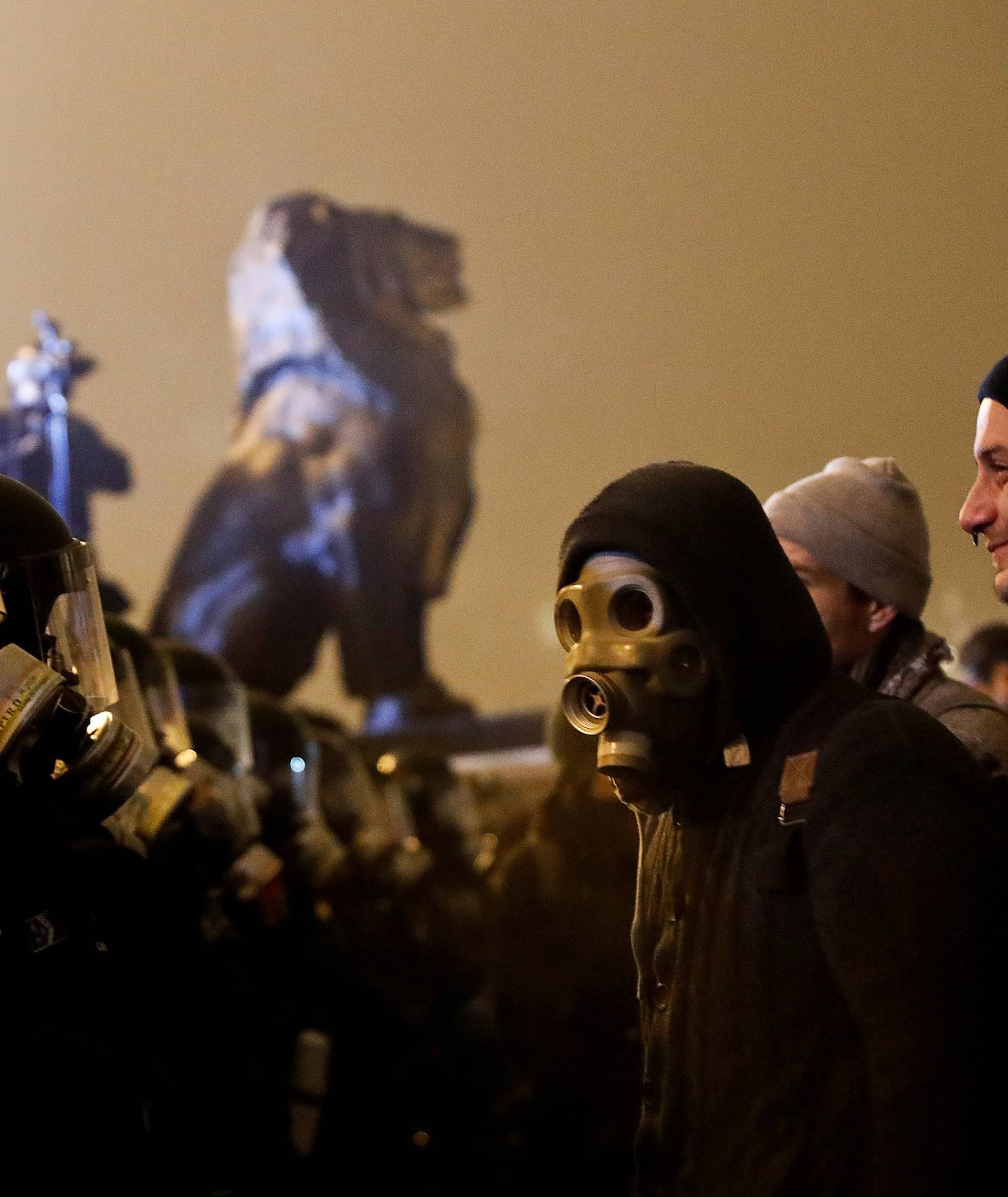 Protest against the new labour law in Budapest