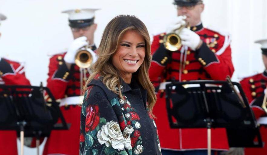 U.S. first lady Melania Trump receives 2019 White House Christmas Tree in Washington