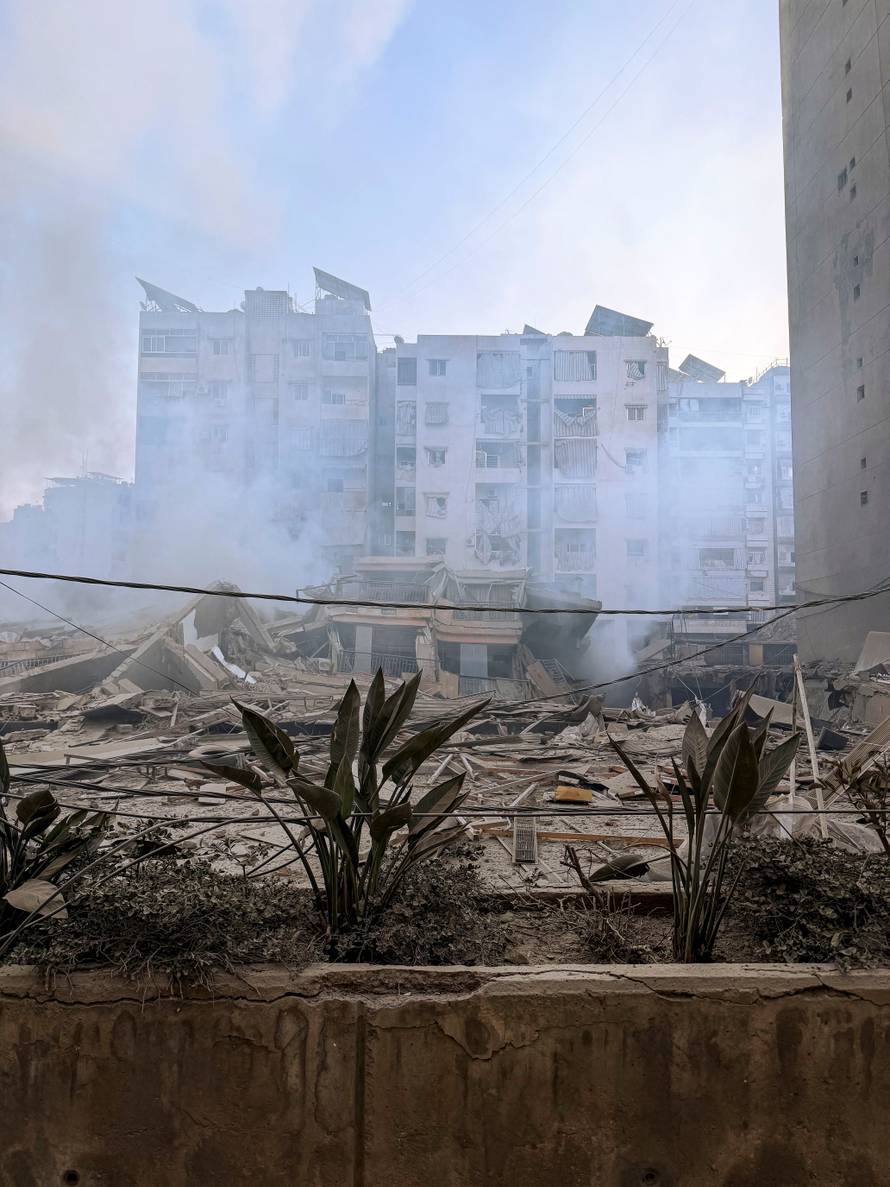 A view of a damaged building after an Israeli strike, following renewed hostilities between Hezbollah and Israel amid the U.S.-Israeli conflict with Iran