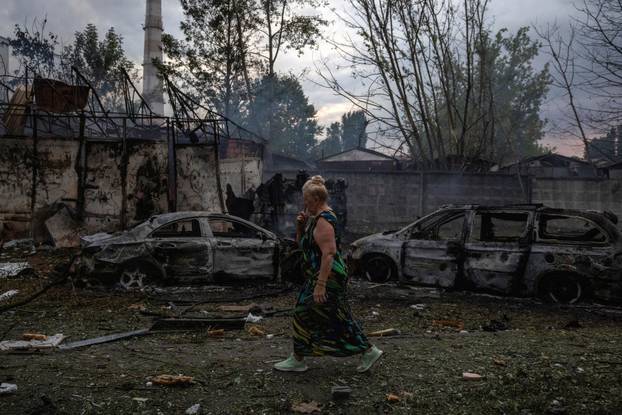 Aftermath of Russian missile and drone attack in Kyiv