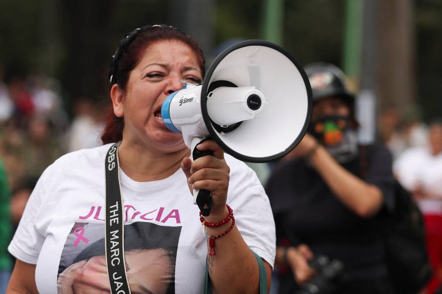 Protest march ahead of the opening match of the 2026 FIFA World Cup in Mexico City