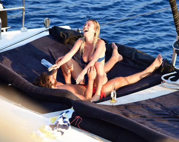 *PREMIUM-EXCLUSIVE* MUST CALL FOR PRICING BEFORE USAGE - The Turkish Actor Can Yaman and girlfriend Diletta Leotta put on a passionate steamy display out on their sun-kissed holiday in Turkey.