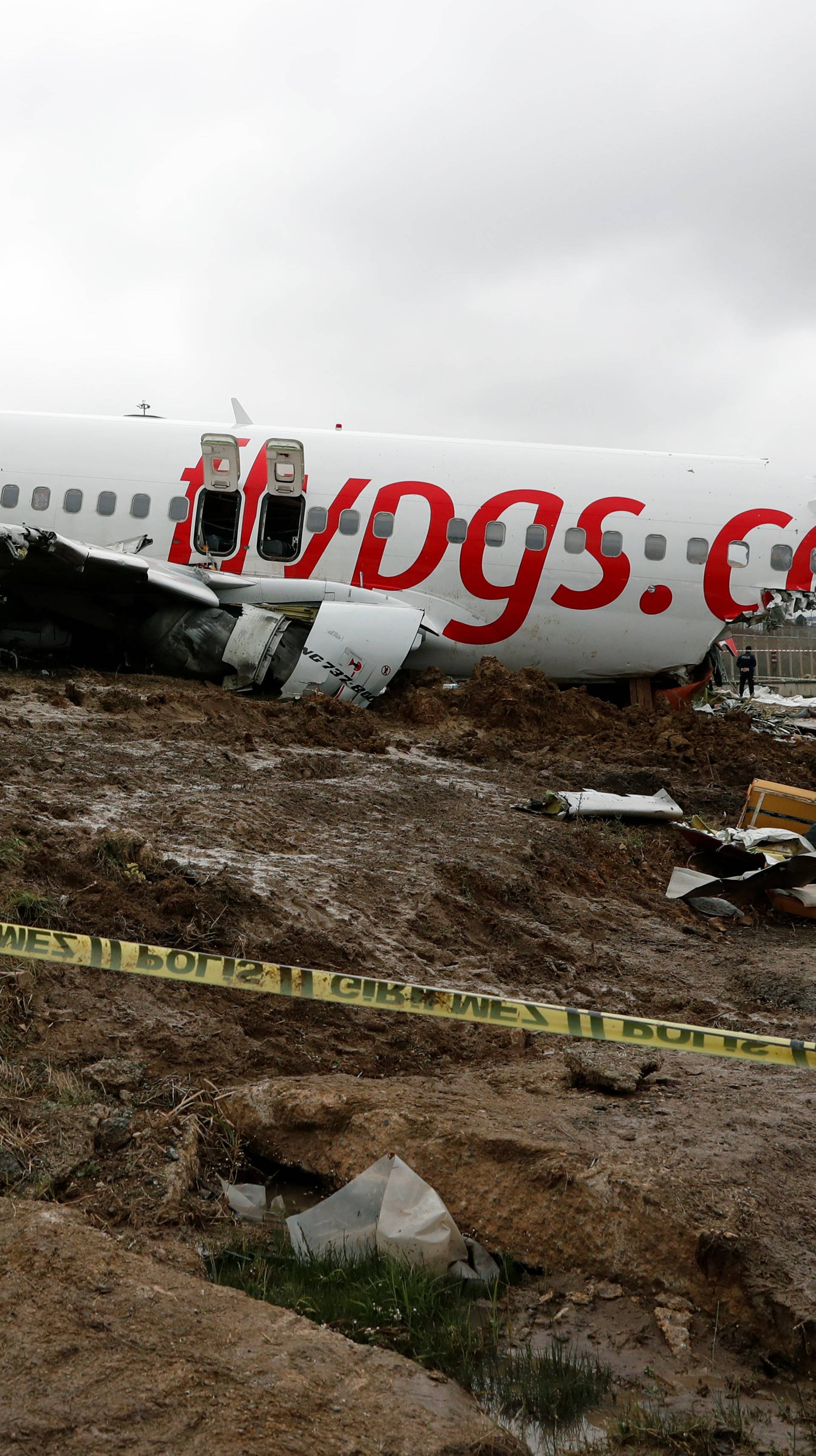 Pegasus Airlines plane overruns runway and crashes at Istanbul's Sabiha Gokcen airport