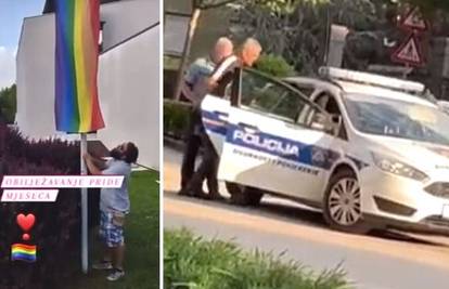 VIDEO Incident u Istri: Skinuo i oštetio LGBT zastavu. Priveli ga