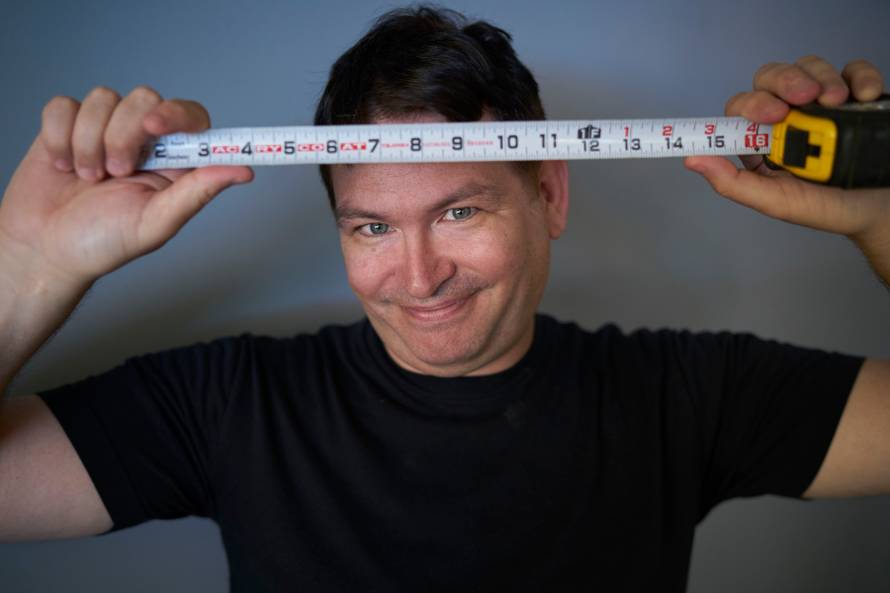 EXCLUSIVE: Jonah Falcon who has the largest penis on record at 13.5 inches (34 cm) long when erect.  Pictured is Jonah holding up items that are the same length as his 13.5 inch penis.