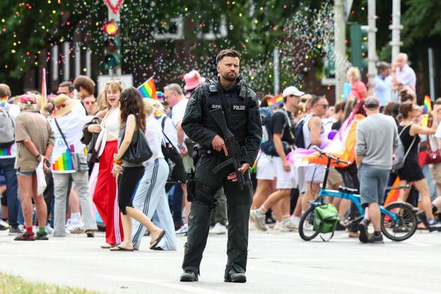 Revellers attend the annual Christopher Street Day (CSD) LGBTQ+ Pride demonstration, in Hamburg