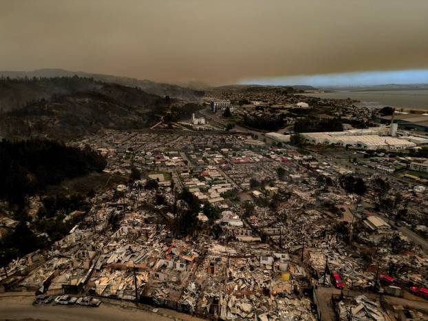 Wildfire burns in Chile
