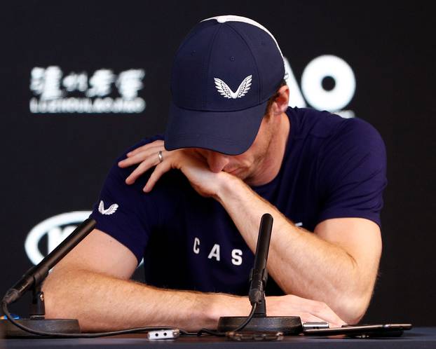 Andy Murray of England speaks to the media during a press conference at the Australian Open in Melbourne
