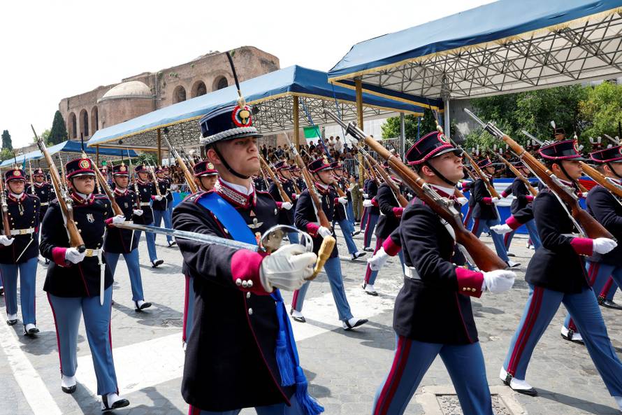 Military parade on the Republic Day in Rome