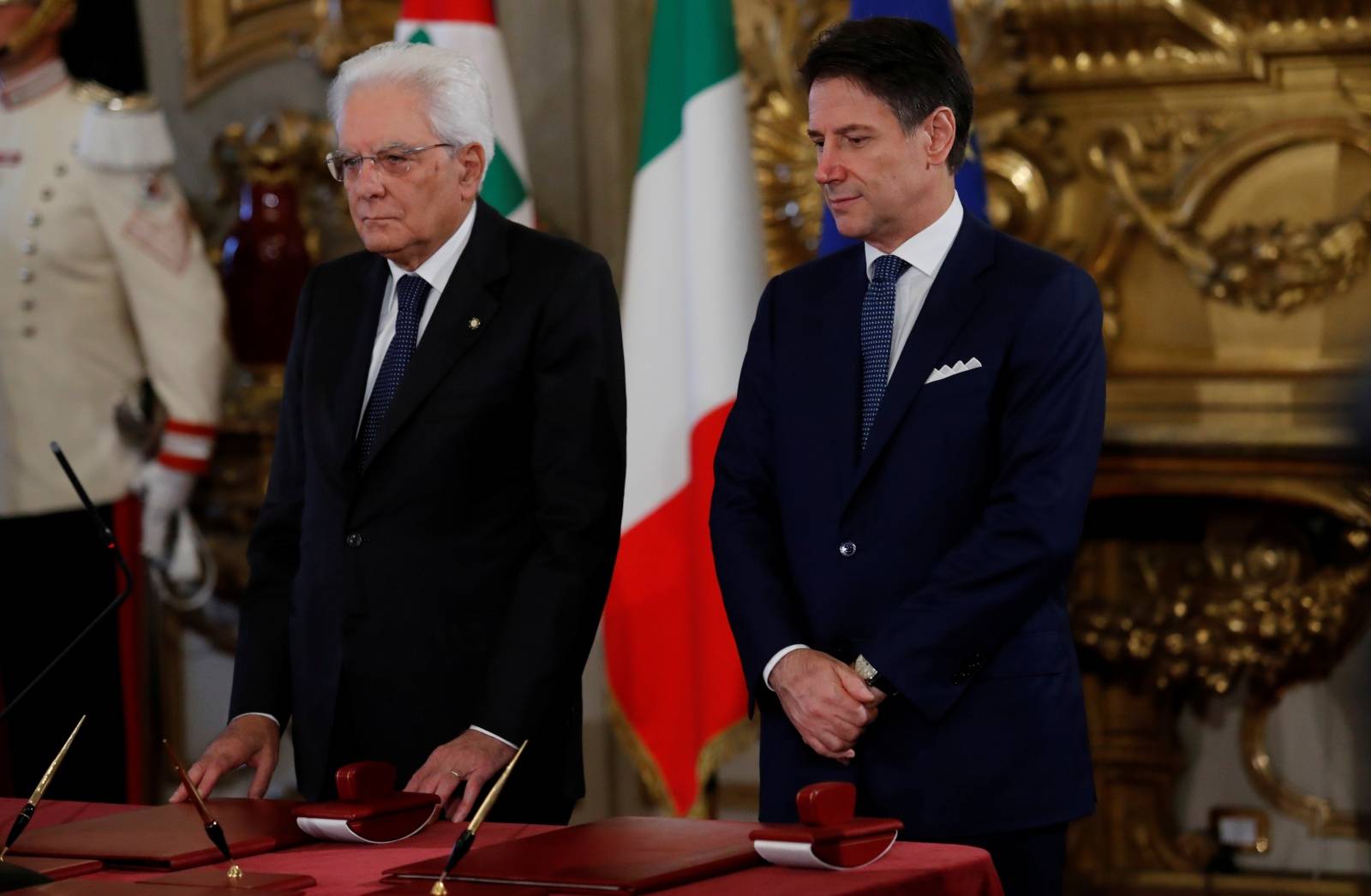 The new Italian government led by Prime Minister Giuseppe Conte, is sworn in at the presidential palace in Rome