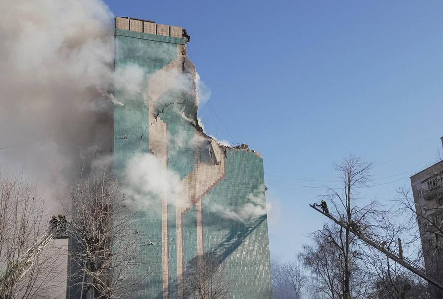 Aftermath of a Russian missile attack in Ternopil