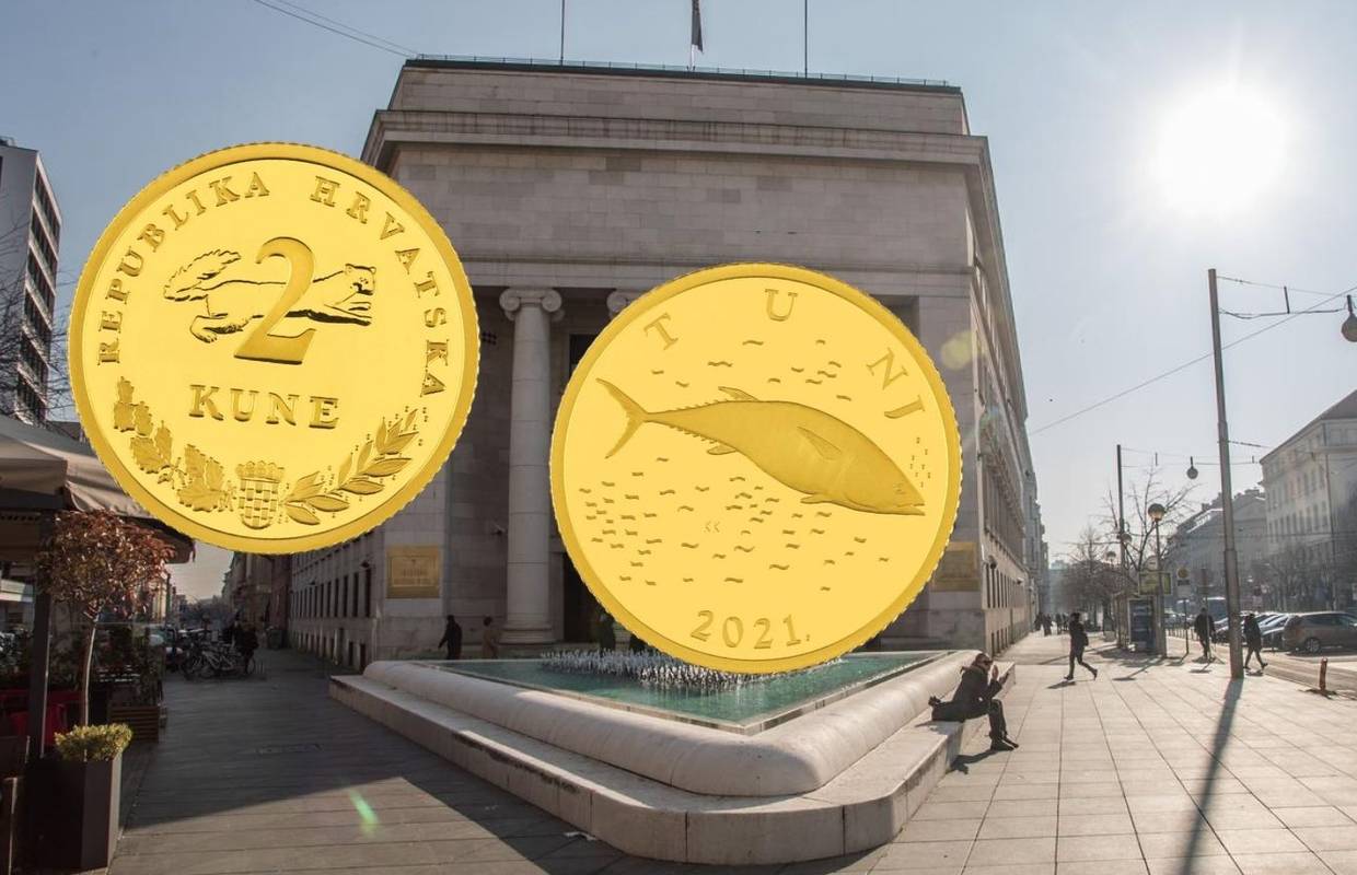 Zlatna tuna vrijedna 6000 kn: HNB izdao 2021 kovanicu od dvije kune izrađenu od zlata