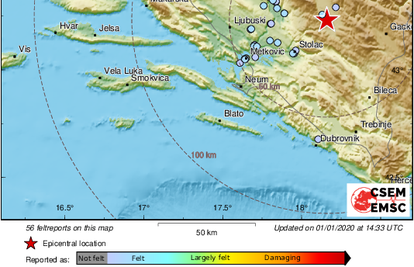 Opet se trese u BiH: Potres od 3,7 Richtera osjetili u Dalmaciji