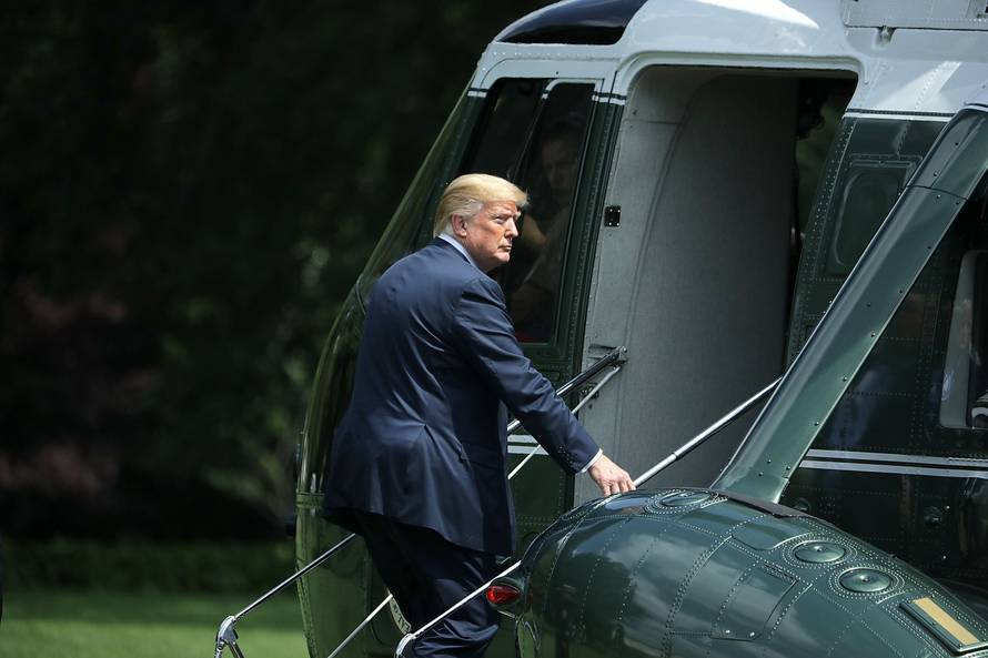 President Trump Departs White House For Camp David