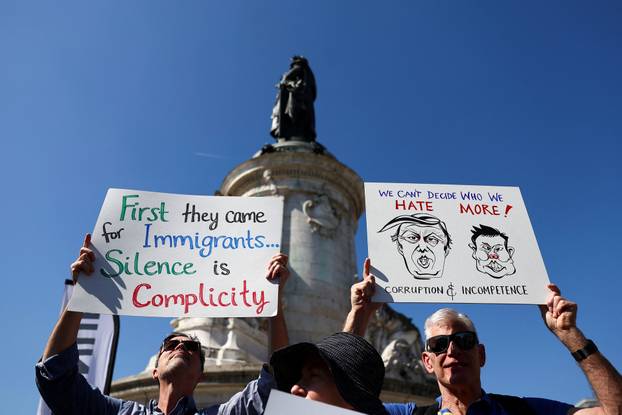 Anti-Trump 'Hands Off!' protest, in Paris