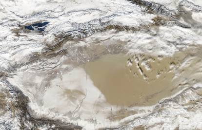 NASA snimila kinesku pustinju pod snježnim prekrivačem