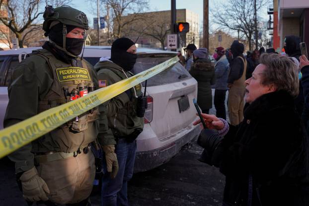 Protest against ICE after federal agents fatally shot a man while trying to detain him, in Minneapolis