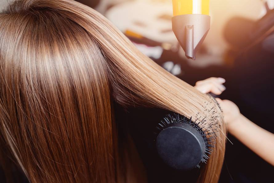 Close-up,Of,Hair,Dryer,,Concept,Cut,Salon,,Female,Stylist.