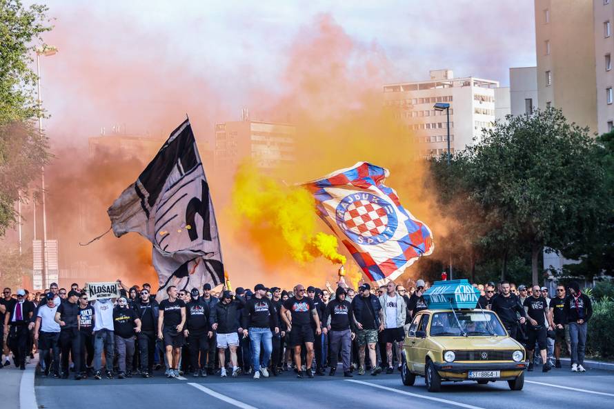 Split: Korteo Torcide prema stadionu Poljud