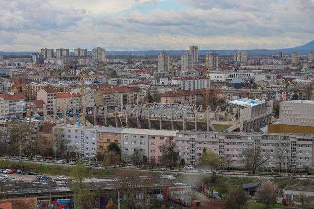 Zagreb: Pogled na izgradnju stadiona u Kranjčevićevoj ulici 