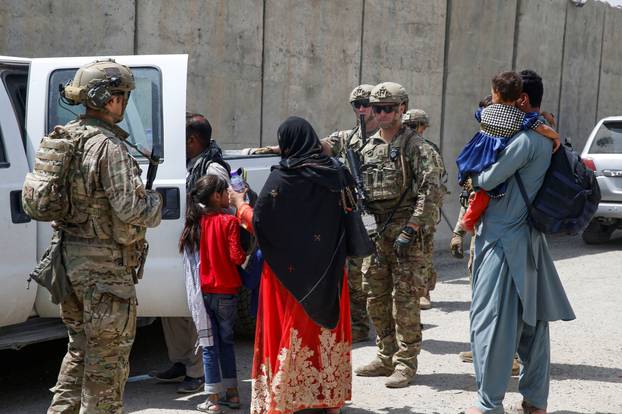 Evacuation at Hamid Karzai International Airport, in Kabul