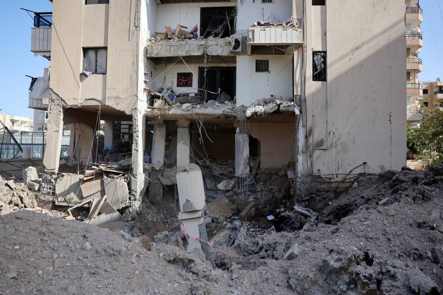 Aftermath of a strike, in Tyre