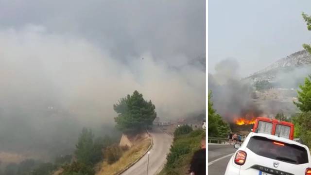 VIDEO Buknuo požar kod Omiša, morali zatvoriti i cestu: 'Izašlo je sedam vatrogasnih društava'