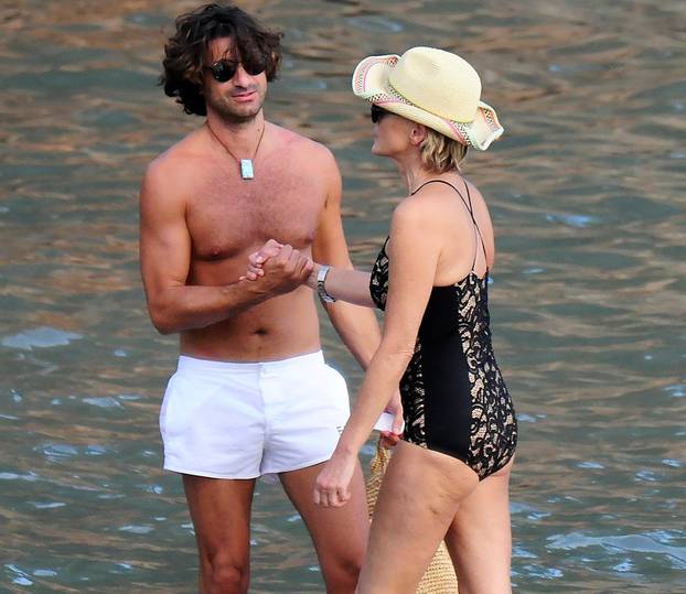 Hollywood actress Sharon Stone 60yrs seen on a Romantic holiday with her new boyfriend,  Italian property magnet boyfriend Angelo Boffa 41 yrs in Spain.